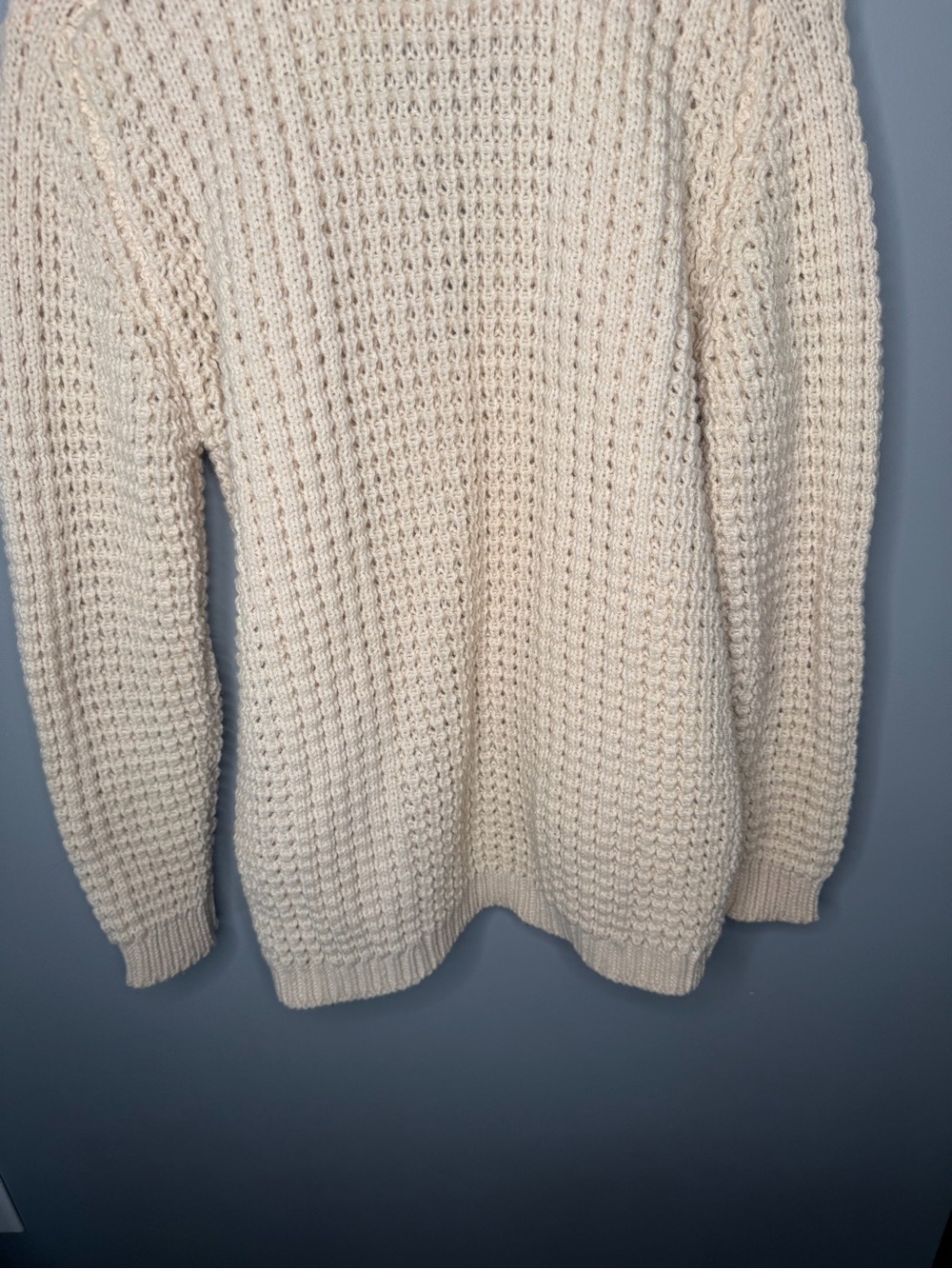 Gaeltarra Vintage Aran Irish Handloomed Pure Wool Fisherman Cardigan Sweater - Picture 7 of 9